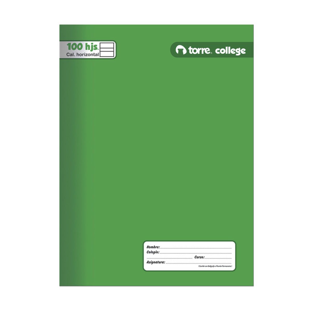 TORRE - Cuad College Torre Liso Cal Horz 100H