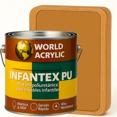 WORLD ACRYLIC - PINTURA MUEBLES INFANTEX PU MATE- MULTISUPERFICIES - GALON MADERA CLARA