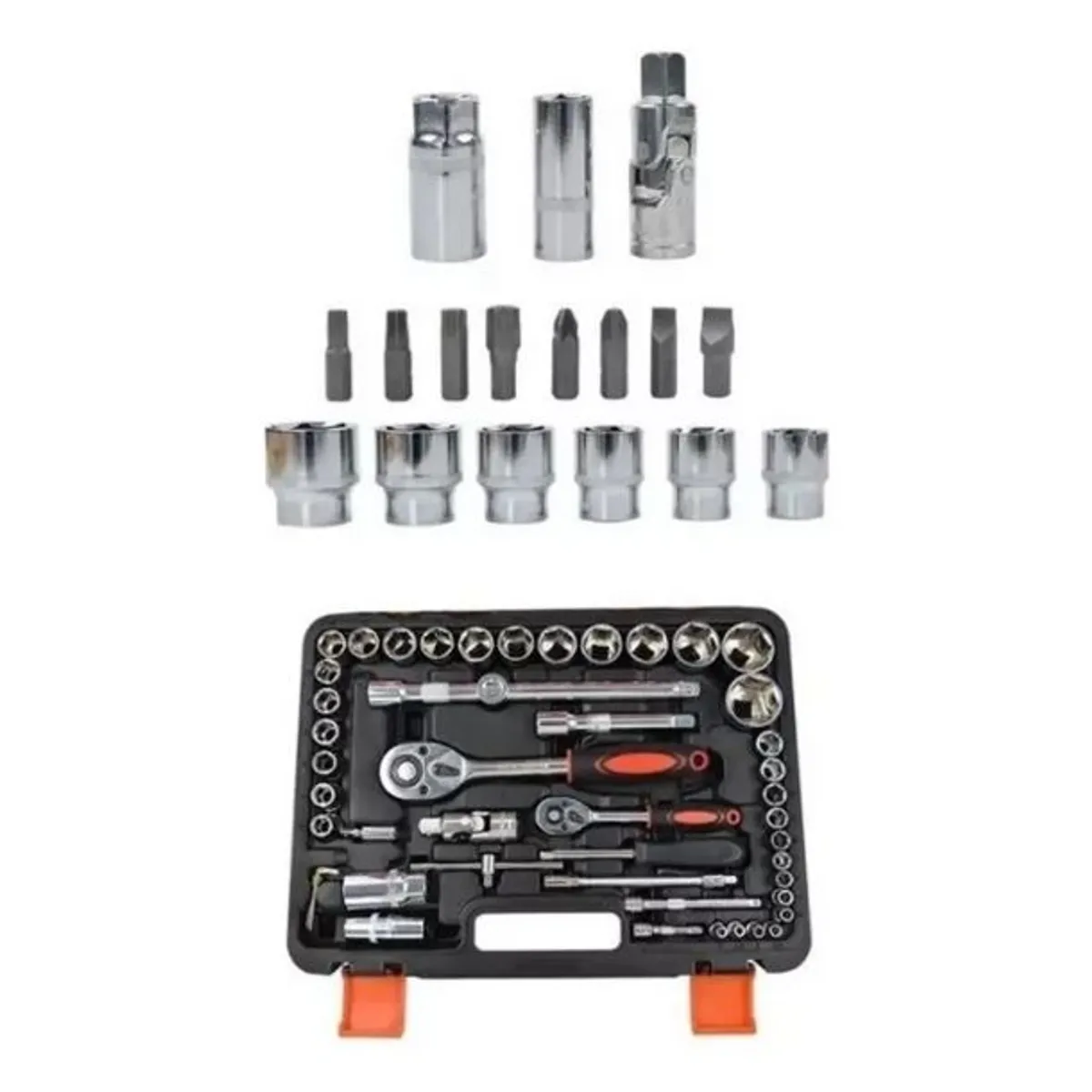 GENERICO - Caja Herramientas Set Kit Juego Dados Chicharra Llaves Corona 94 Piezas