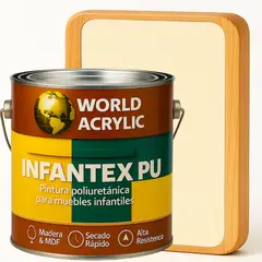 WORLD ACRYLIC - PINTURA MUEBLES INFANTEX PU MATE- MULTISUPERFICIES - GALON VAINILLA DULCE