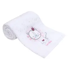 BAMBINO - Frazada Plush Blanca Blanca León
