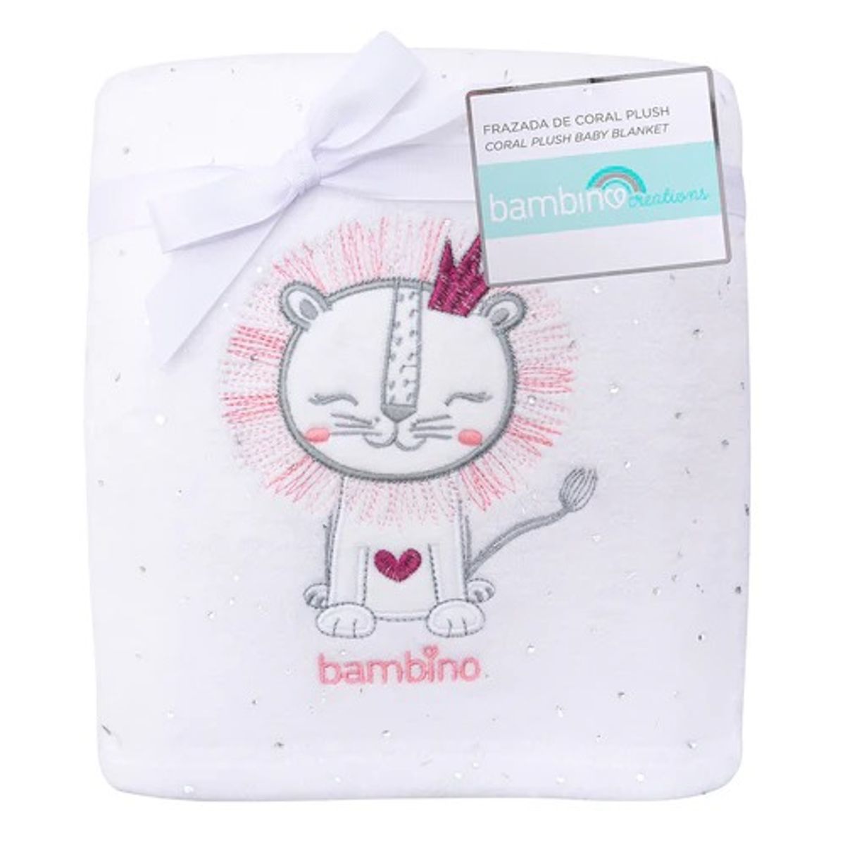 BAMBINO - Frazada Plush Blanca Bambino Blanca León