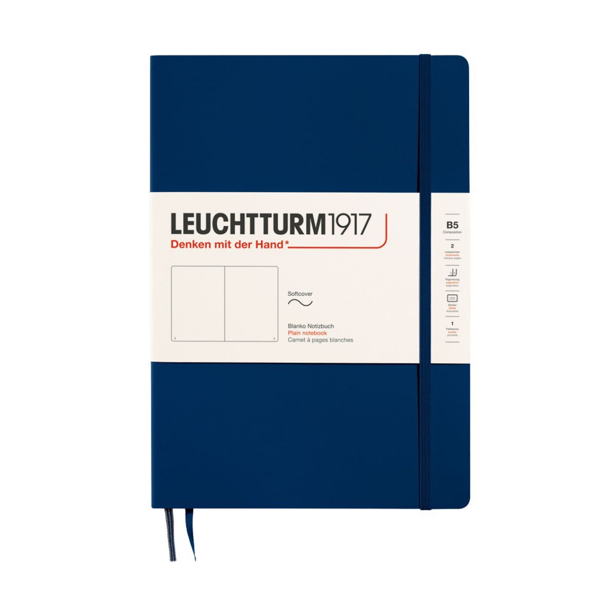 GENERICO - Libretas Leuchtturm 1917 B5 17x25cm Plana Tapa Blanda Navy