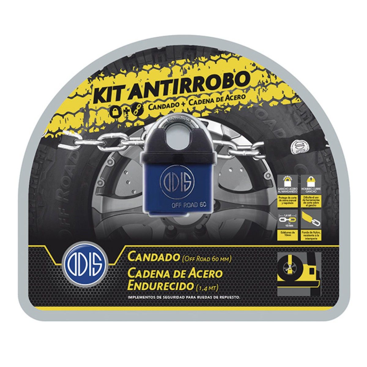 ODIS - CANDADO 60MM + CAD 10×1400 SERIE OFF ROAD ODIS