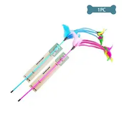 GENERICO - Juguete para gato varita con tubo serpenteante Color Aleatorio