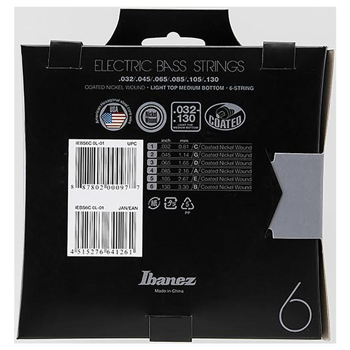 IBANEZ - Set 6 Cuerdas Bajo Eléctrico Ibanez IEBS6C - 32-130
