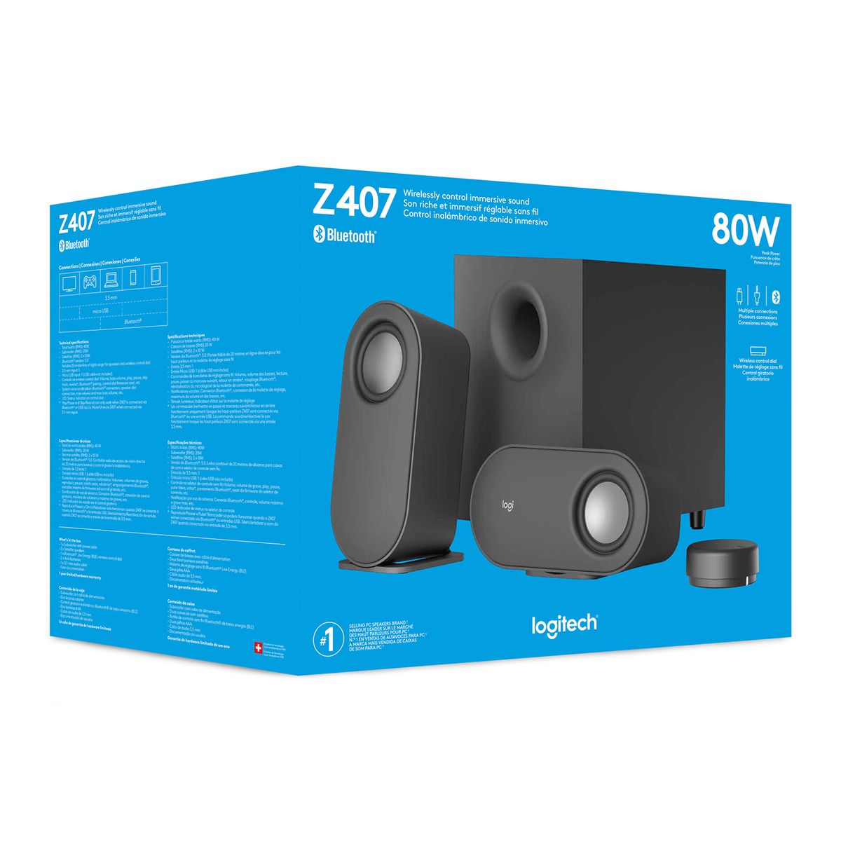 LOGITECH - PARLANTE LOGITECH  Z407, GRAPHITE Open box