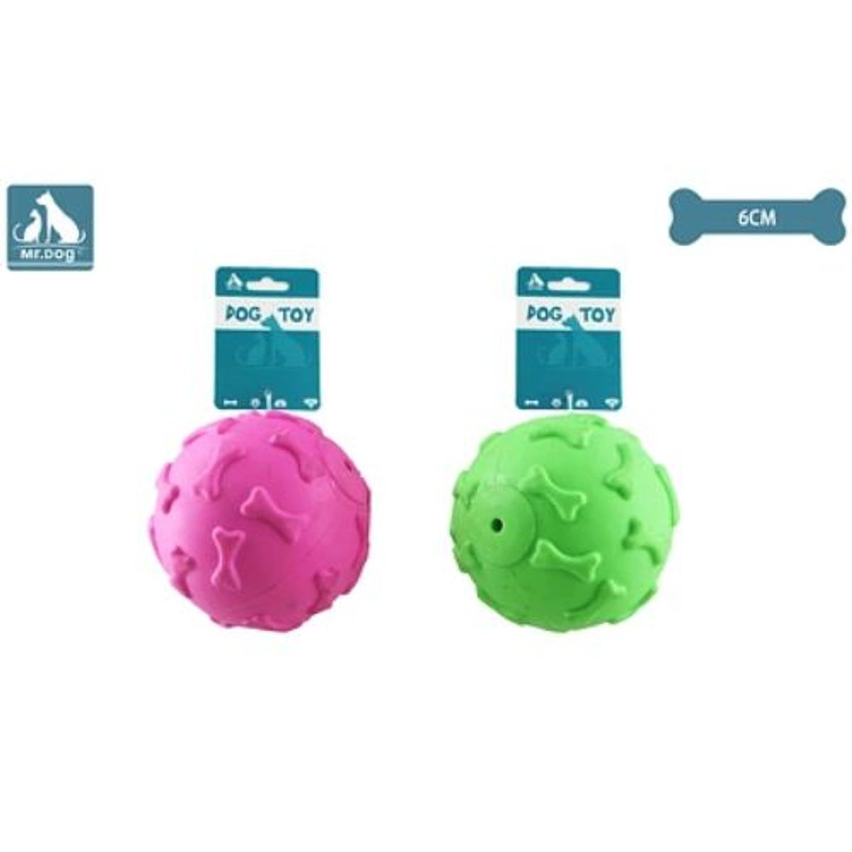 GENERICO - Juguete pelota para perro 6cm color aleatorio