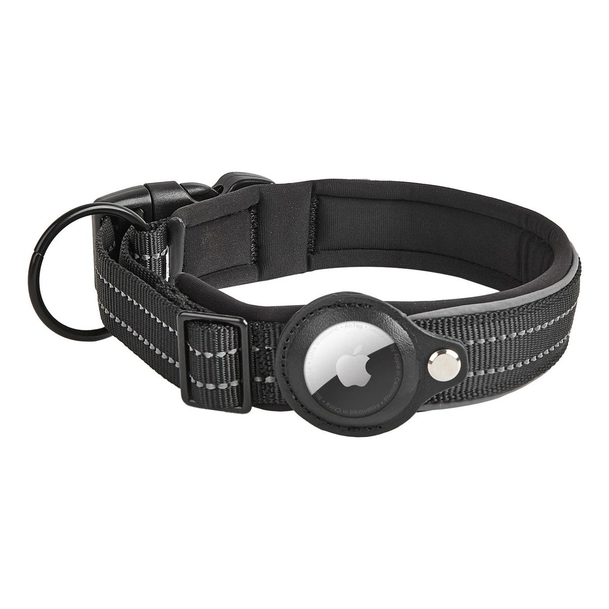 HOOPET - Collar Con Funda Airtag Para Perros O Gatos Mascotas - Negro MEDIUM