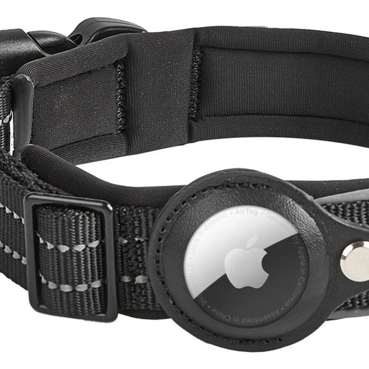 HOOPET - Collar Con Funda Airtag Para Perros O Gatos Mascotas  Negro XL