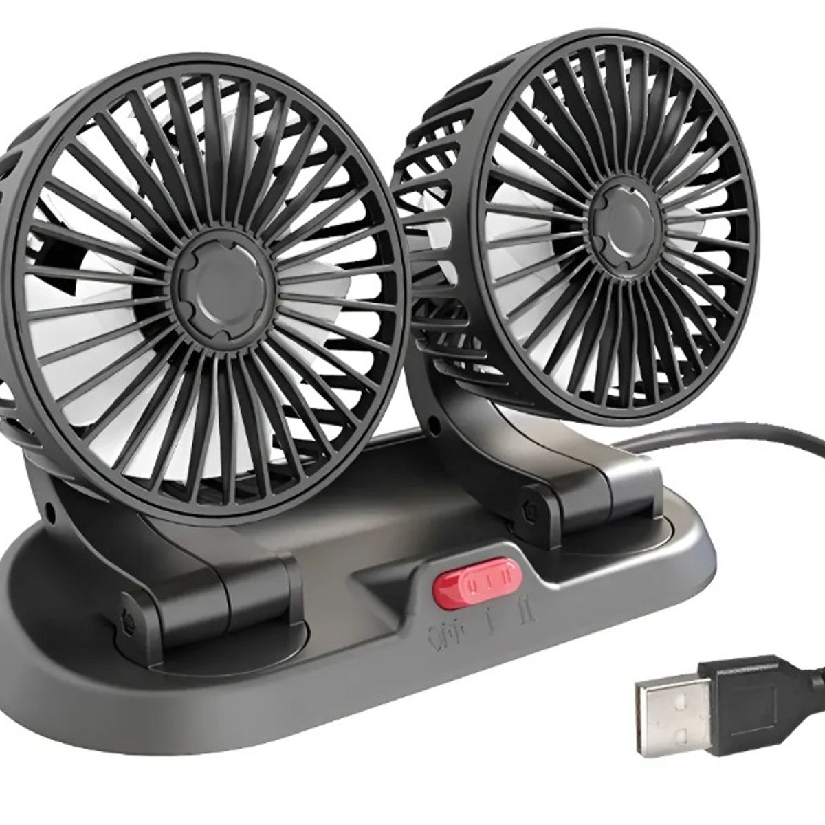 Ventilador Doble Usb Auto Casa Oficina 360° Rotación, marca GENERICO - Foto Principal