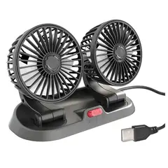 GENERICO - Ventilador Doble Usb Auto Casa Oficina 360° Rotación