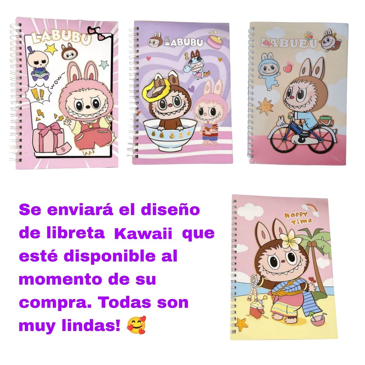 GENERICO - Set de regalo con libreta peluche + papelería kawaii niña
