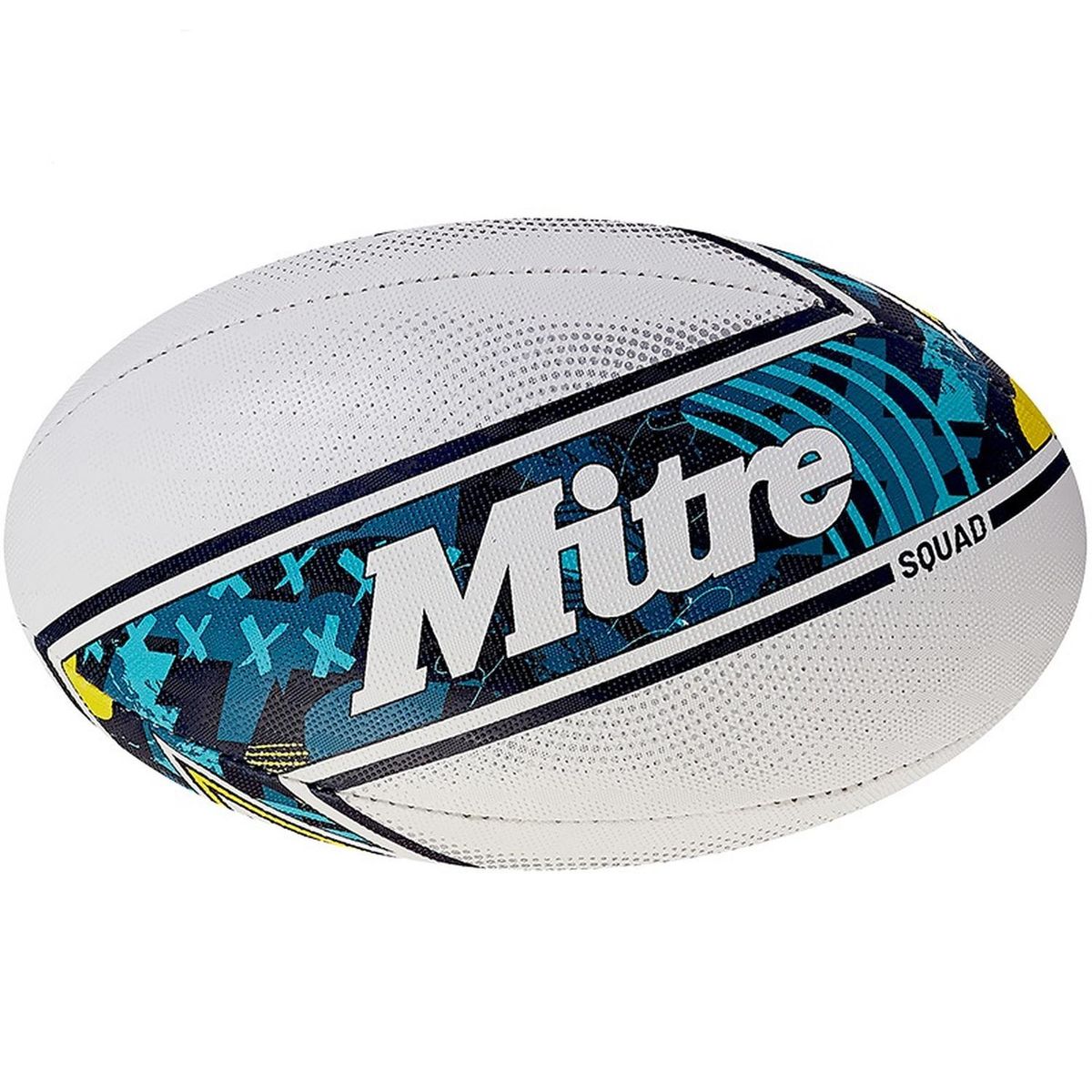 MITRE - Balon Rugby Squad BlancoAzul Marino N5