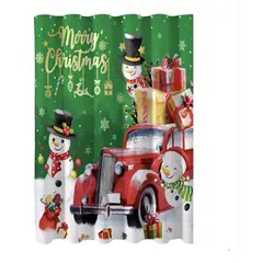 OKAY - Cortina De Baño Navidad 180x170 + Ganchos Color