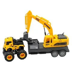 DBLUE - Juguete Camión de Remolque con Excavadora Fricción DBG1689