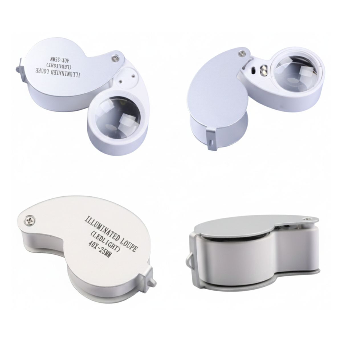 EKOL TACTICA MILITAR - Lupa De Bolsillo 40X-25MM Con Luz LED