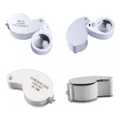 EKOL TACTICA MILITAR - Lupa De Bolsillo 40X-25MM Con Luz LED