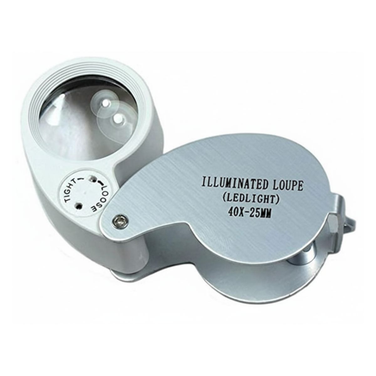 EKOL TACTICA MILITAR - Lupa De Bolsillo 40X-25MM Con Luz LED