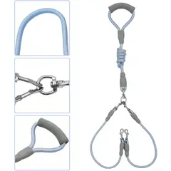 HOOPET - Correa Doble Fuerte Y Reforzada Para Perros Mascotas - AZUL