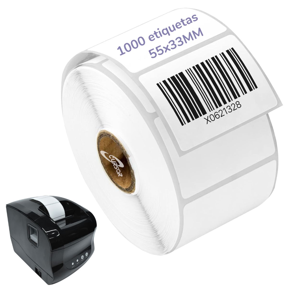Rollo Etiqueta Térmicas Adhesivas 55x33mm 1000 Pzs Cursor Blanco, marca CURSOR - Foto Principal