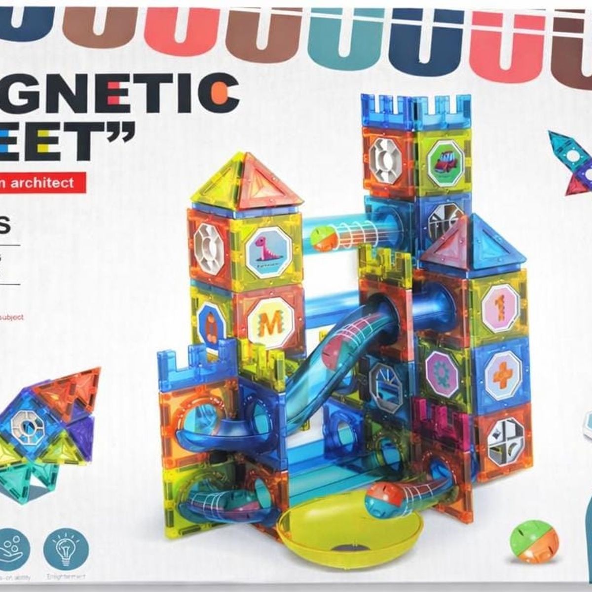 GENERICO - Set de Figuras Magneticas 132 piezas Bloques de Construccion Imantados