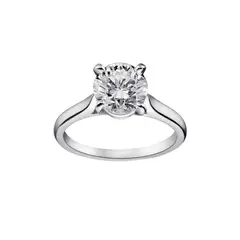LUXURYJOYAS - Anillo Baño Oro Blanco Sello 18k Con Circón Incluye Certificado