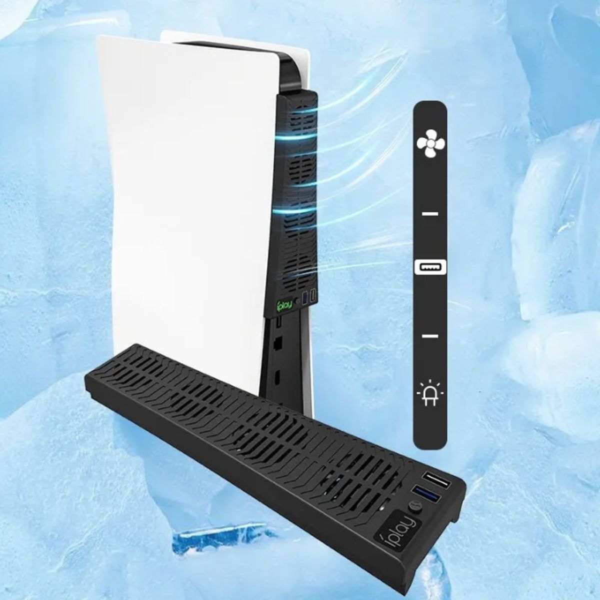 IPLAY - Ventilador De Refrigeracion Para Ps5 Con Puerto Usb Potente