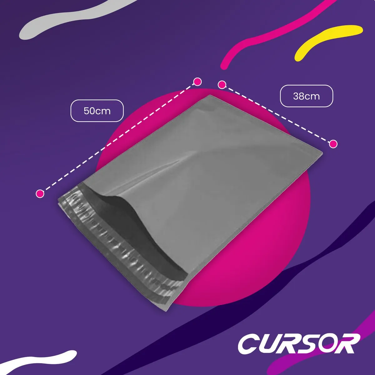 CURSOR - 100 Bolsas Sobres 38x50cm Cursor Paquetería Ecommerce Gris