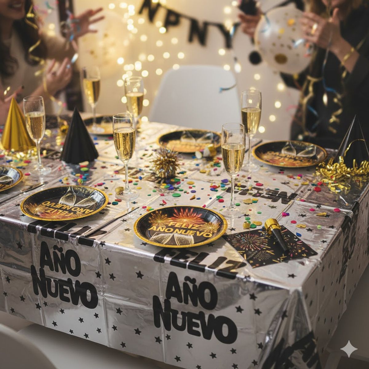 GENERICO - Platos De Carton Feliz Año Nuevo 6pcs 18cm