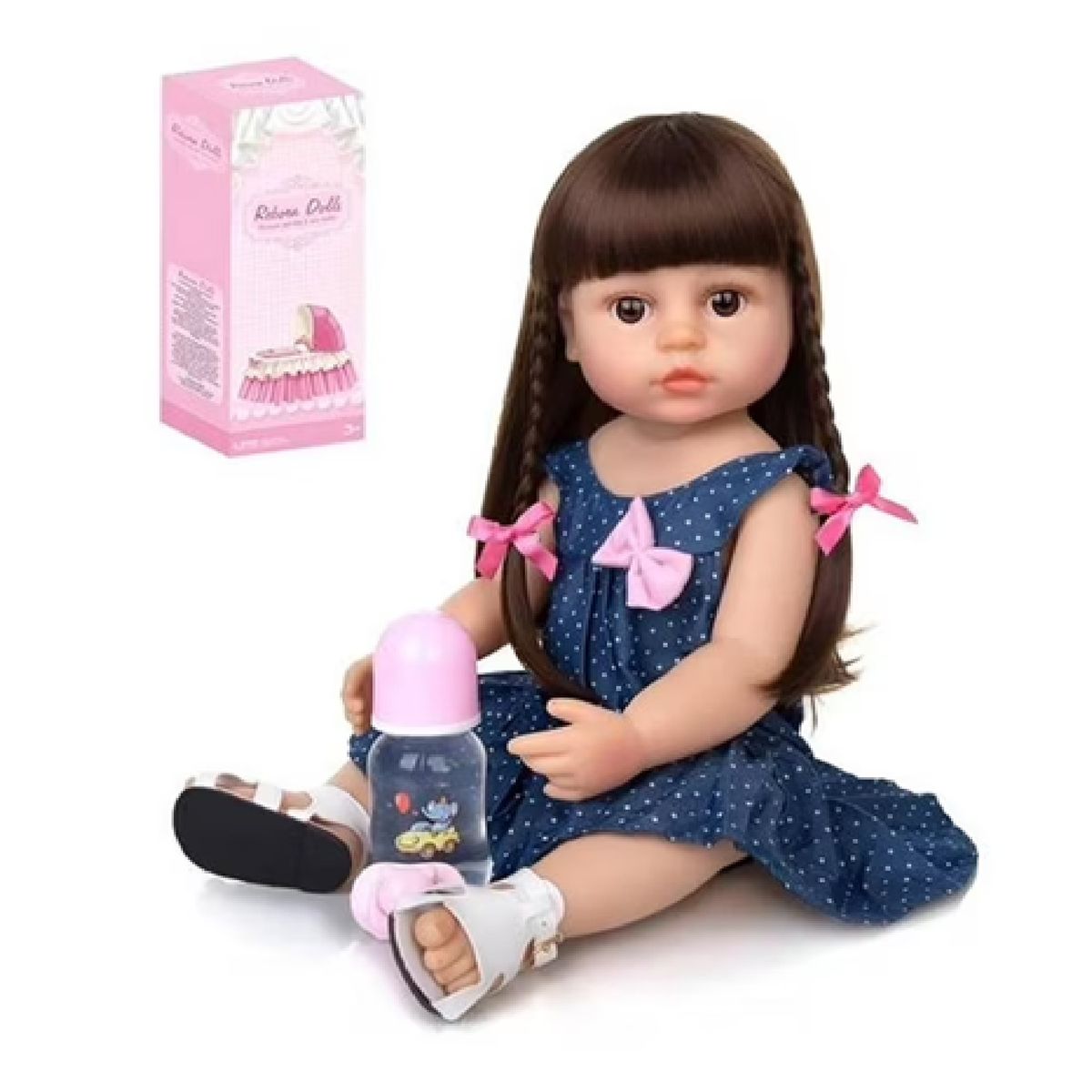 GENERICO - Muñeca Bebe Realista Pelo Oscuro