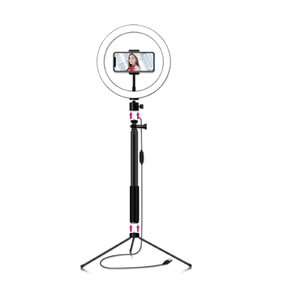 GENERICO - PACK RINGLIGHT ARO DE LUZ 26 CMS + TRIPODE DE 1.65 METROS