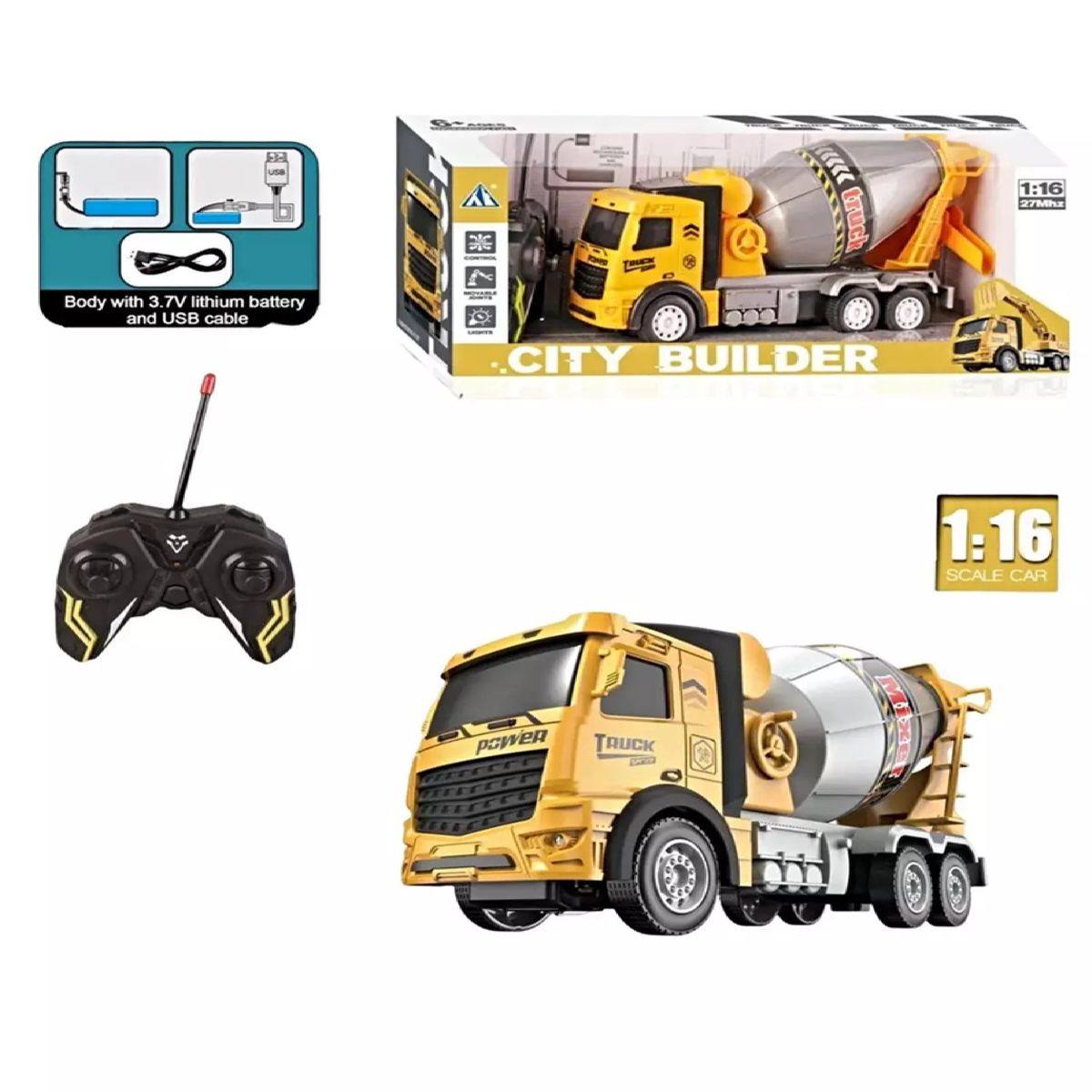 GENERICO - Camion Hormigonero Recargable Con Control Remoto