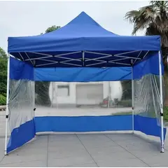GENERICO - LATERAL DE LONA AZUL TRANSPARENTE IMPERMEABLE DE 3X3 METROS