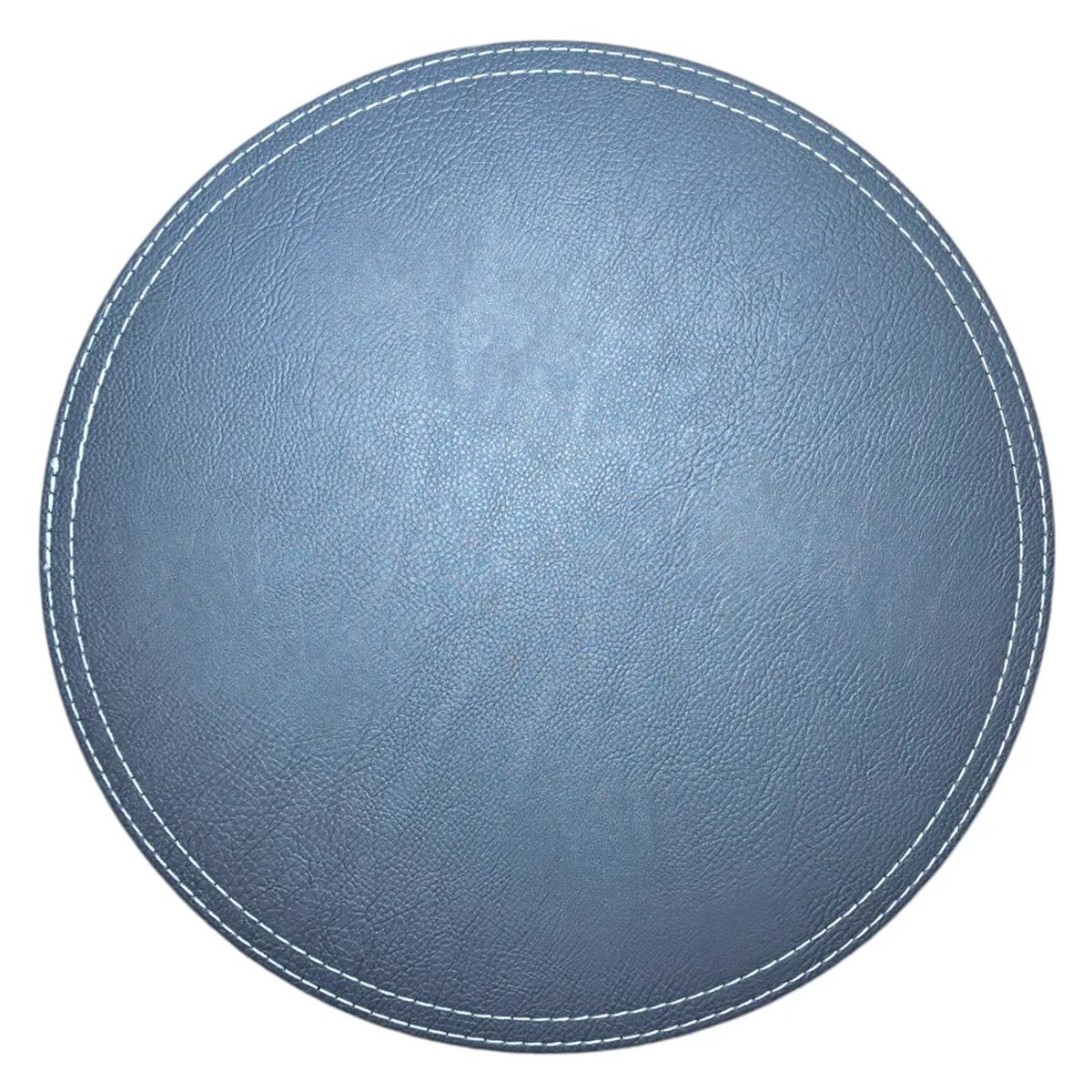 IRM - Pack 6 Manteles Individuales Eco Cuero Redondo Azul 38cm