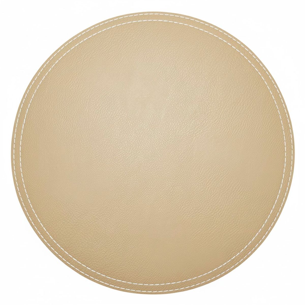IRM - Pack 6 Manteles Individuales Eco Cuero Redondo 38cm Beige