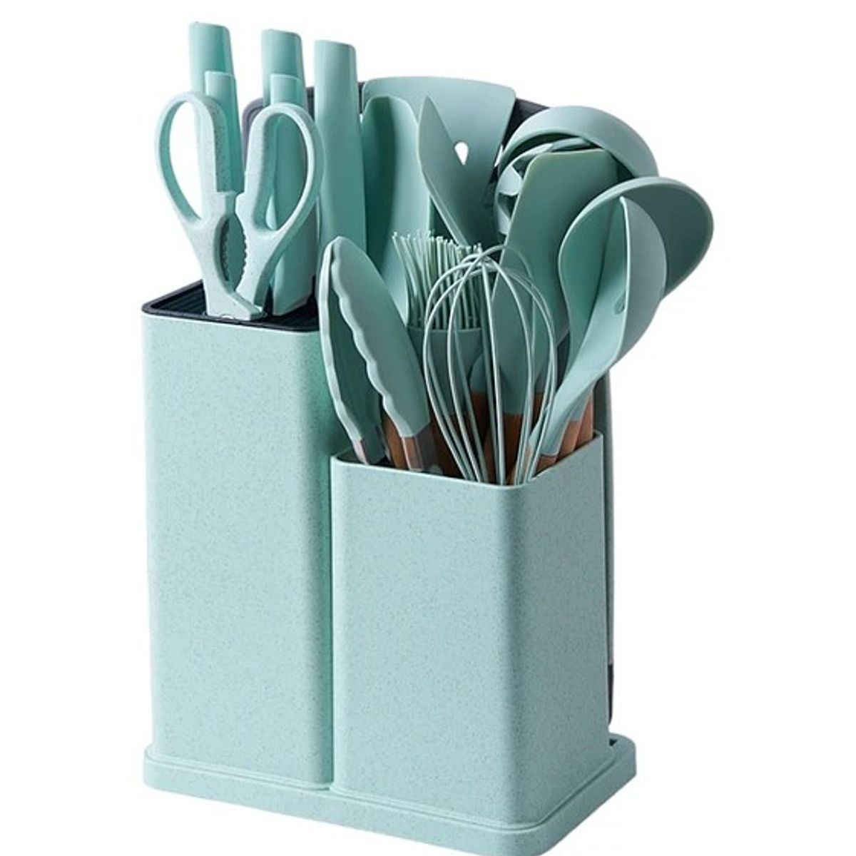 GENERICO - SET DE UTENSILIOS PARA COCINA DE SILICONA CON 19 PIEZAS