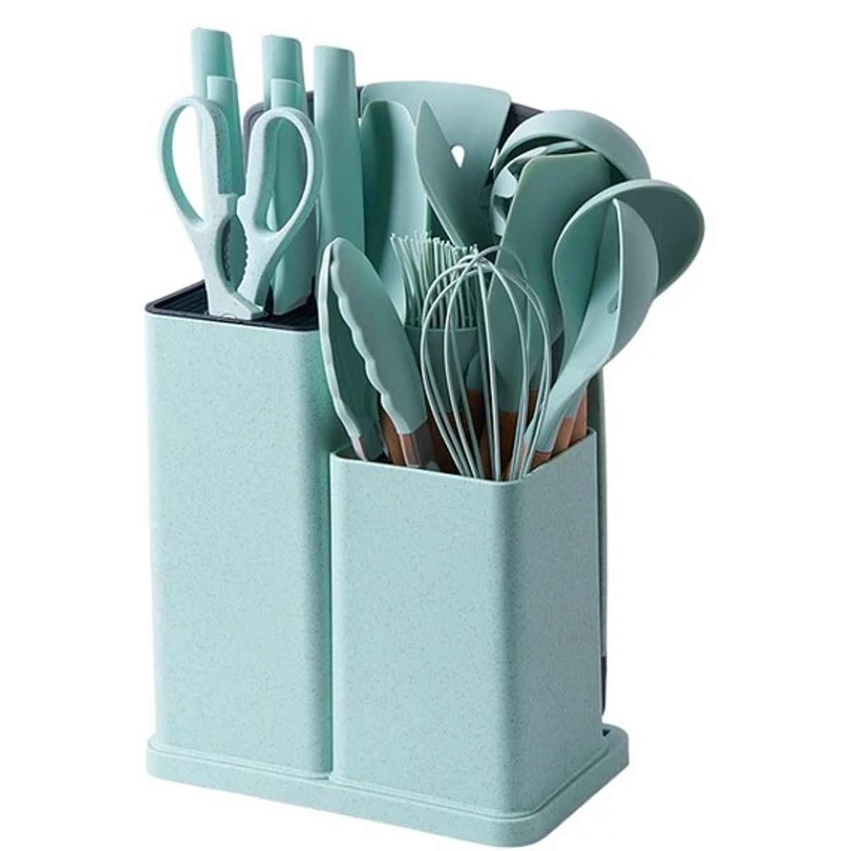 GENERICO - SET DE UTENSILIOS PARA COCINA DE SILICONA CON 19 PIEZAS