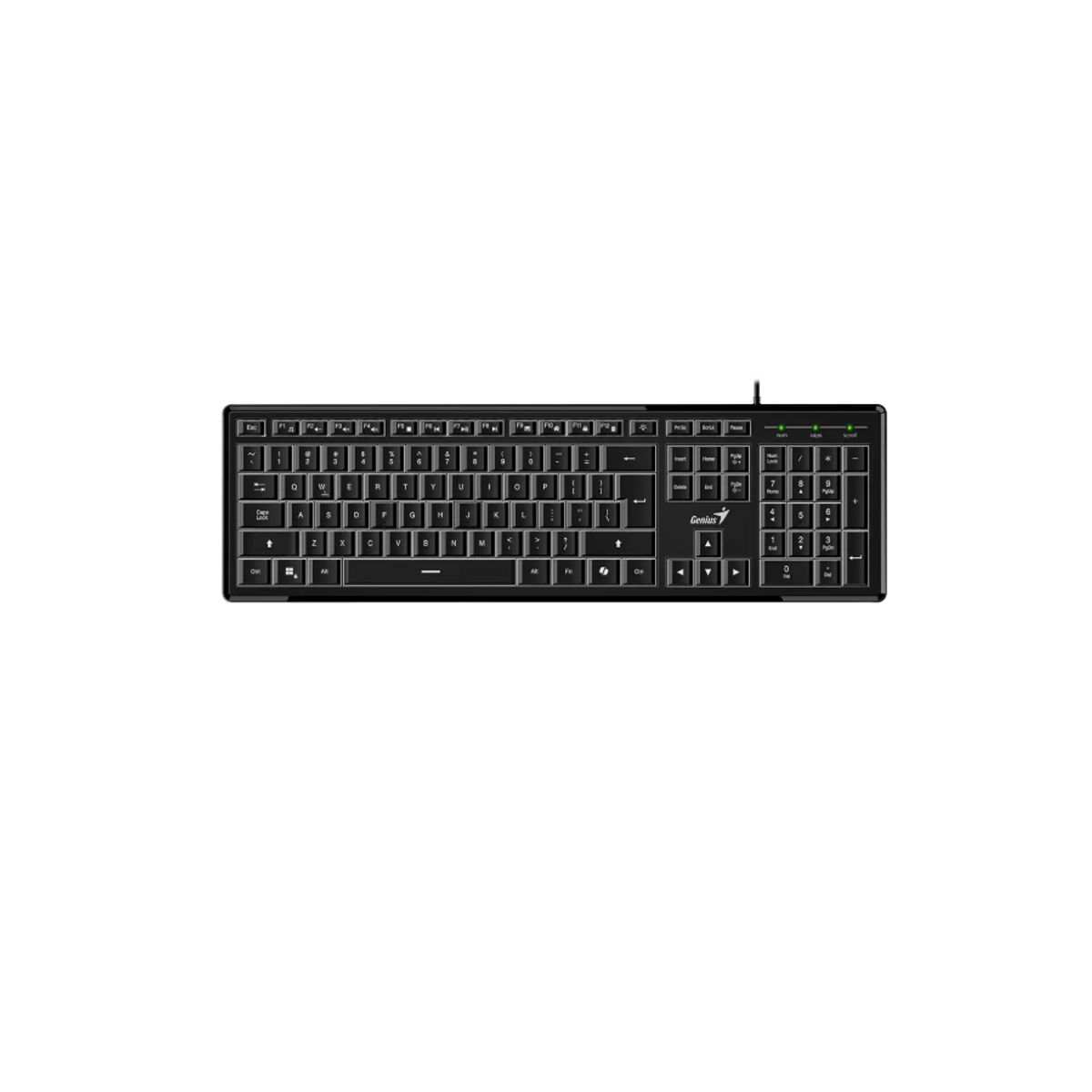 GENIUS - Teclado Genius Slimstar 820 Negro Qwerty Español Led