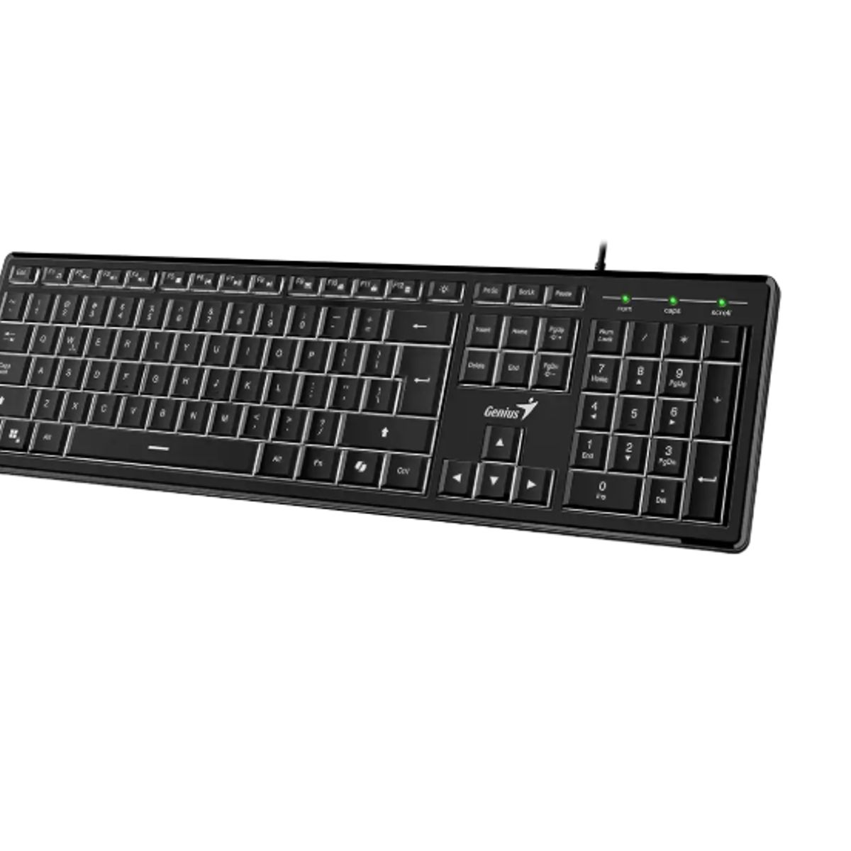 GENIUS - Teclado Genius Slimstar 820 Negro Qwerty Español Led