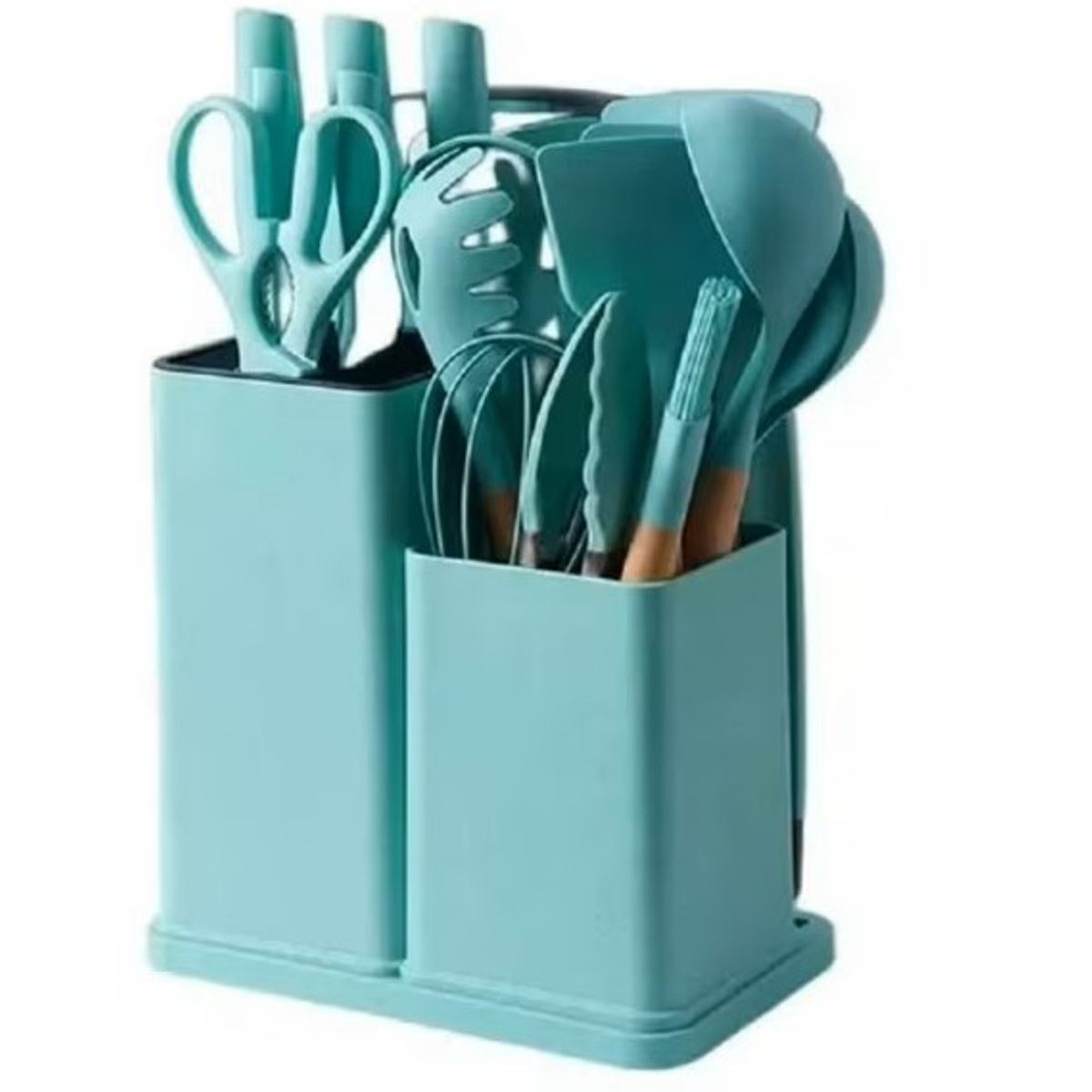 GENERICO - SET DE UTENSILIOS PARA COCINA DE SILICONA CON 19 PIEZAS