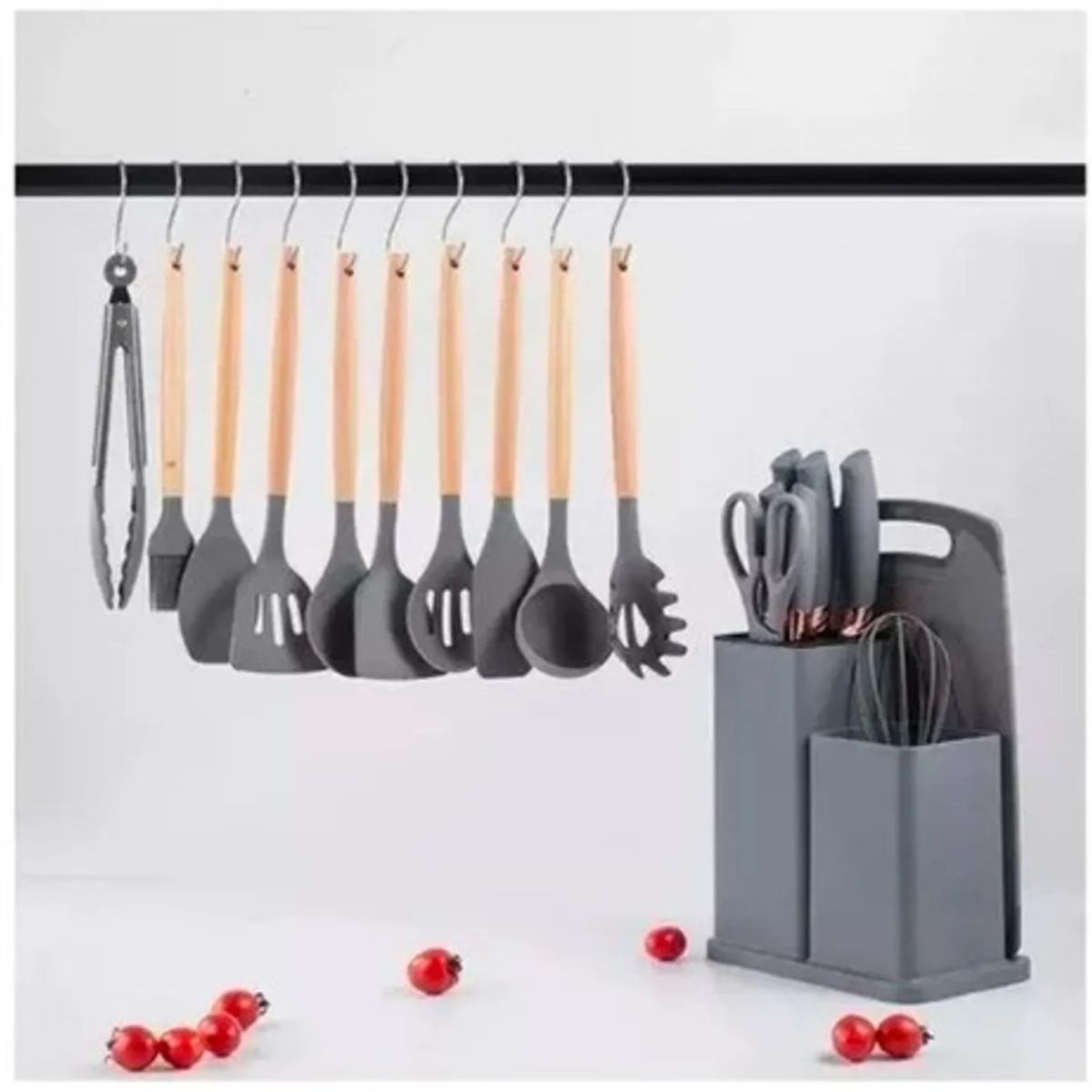 GENERICO - SET DE UTENSILIOS PARA COCINA DE SILICONA CON 19 PIEZAS