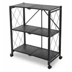 GENERICO - Estante Plegable Organizador Multiusos 3 Niveles Con Ruedas