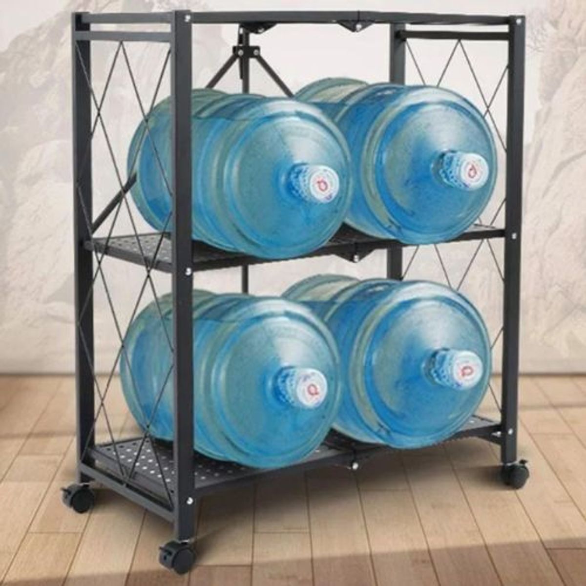 GENERICO - Estante Plegable Organizador Multiusos 3 Niveles Con Ruedas