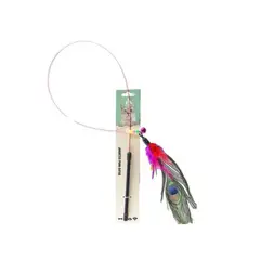 GENERICO - Juguete para gato varita con plumas de pavo real