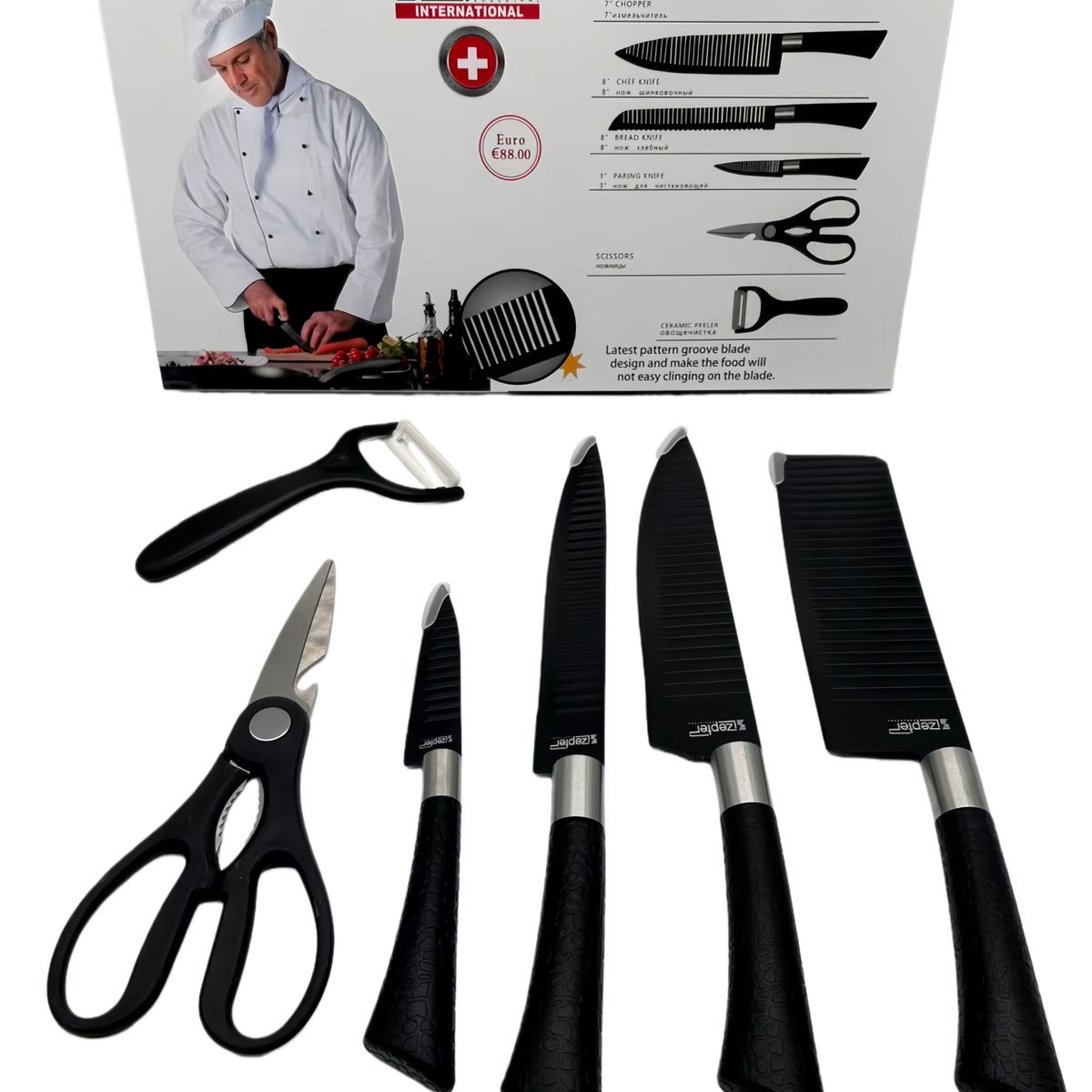 GENERICO - Set Cuchillos 6 Piezas Juegos Cuchillos Cuchillo Asado Cocina
