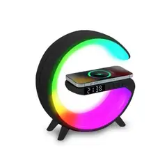 MLAB - Parlante My Lil G 5 IN 1 Cargador Inalámbrico + Luz RGB + Reloj + Alarma Black