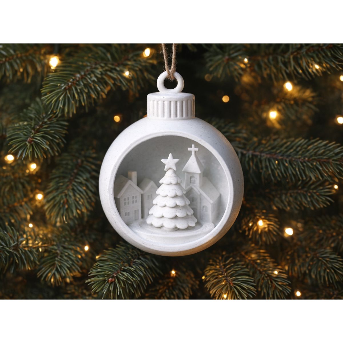 GENERICO - Adorno para el Árbol de Navidad- Pueblo de Nieve