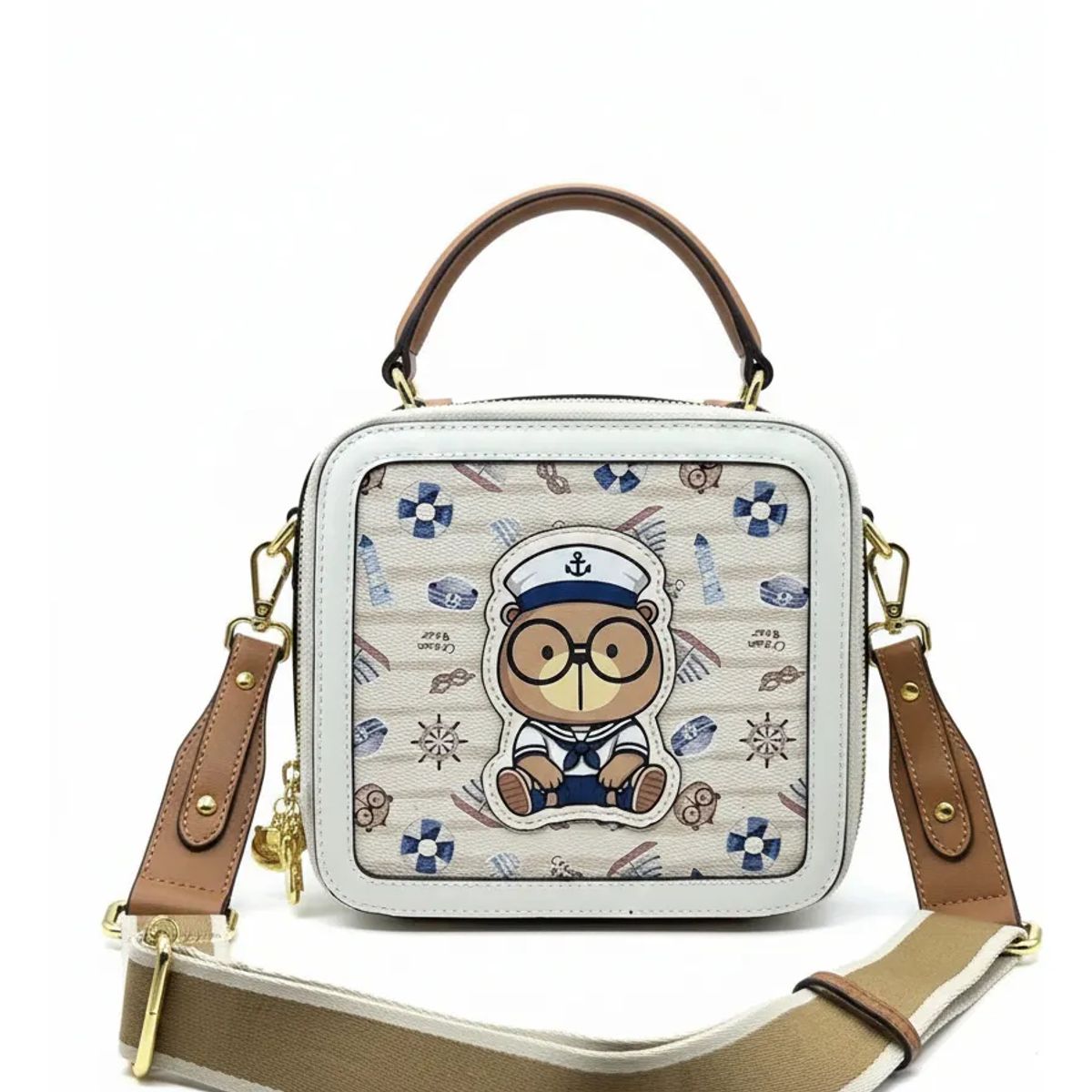 BOVINITA - Cartera Mujer Bandolera Cute Oso Cream Bear Original Regalo