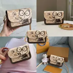 BOVINITA - Cartera Mujer Bolso Cream Bear Origina Bandolera Café Beige